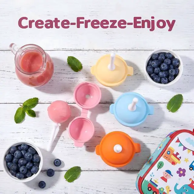 Alt view image 3 of 7 - 4Pcs Silicone Lollipop Popsicle Molds,Lollipop Ice Cream Mold,DIY Popsicle Maker,Reusable Homemade Popsicle Molds