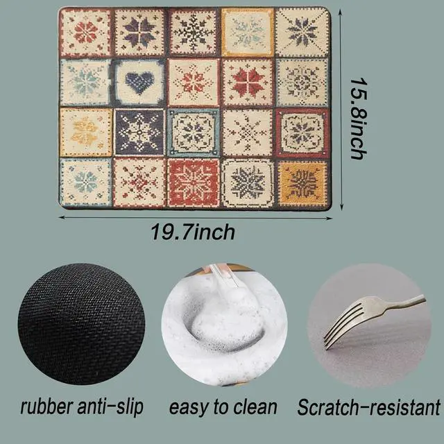 Alt view image 2 of 7 - Dish Drying Mat, Quick Drying Water Draining Mat, for Kitchen Countertop | Good water absorption, multiple pattern, anti-slip, easy to clean, coffee bar accessories, bathroom counters, durable