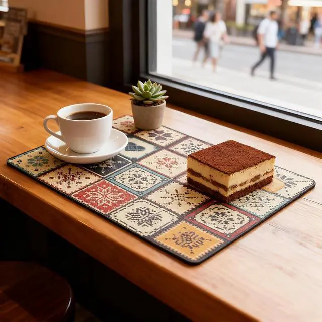 Alt view image 3 of 7 - Dish Drying Mat, Quick Drying Water Draining Mat, for Kitchen Countertop | Good water absorption, multiple pattern, anti-slip, easy to clean, coffee bar accessories, bathroom counters, durable