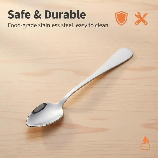 Alt view image 4 of 7 - 3Pcs Grapefruit Spoon & Knife Set, Stainless Steel Grapefruit Spoon with Serrated Edge, Silver Multi-Use Kitchen Tool for Citrus, Kiwi, Dessert, Avocado & More