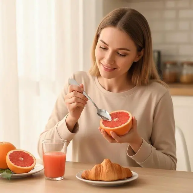Alt view image 7 of 7 - 3Pcs Grapefruit Spoon & Knife Set, Stainless Steel Grapefruit Spoon with Serrated Edge, Silver Multi-Use Kitchen Tool for Citrus, Kiwi, Dessert, Avocado & More