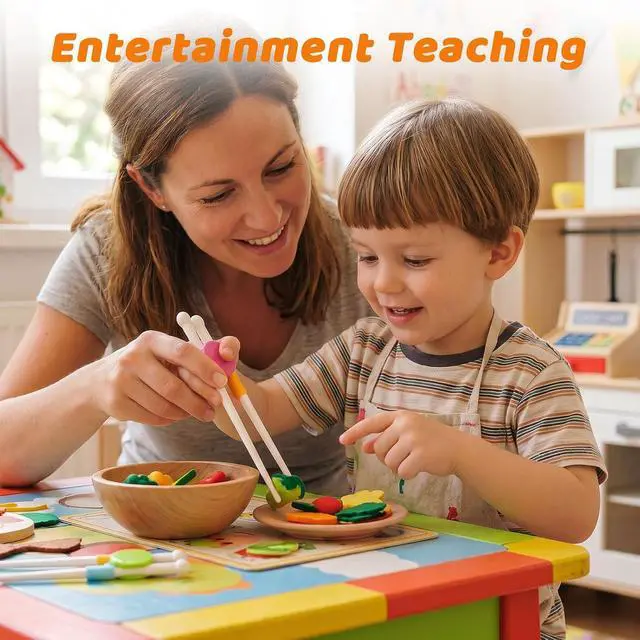 Alt view image 7 of 7 - Kids Chopsticks, 2 Pairs Training Chopsticks for Toddlers | Beginners Children Learning Practice, Hand Eye Coordination Development, Non, Slip Grip, Fun Everyday Dining Tool for Kids