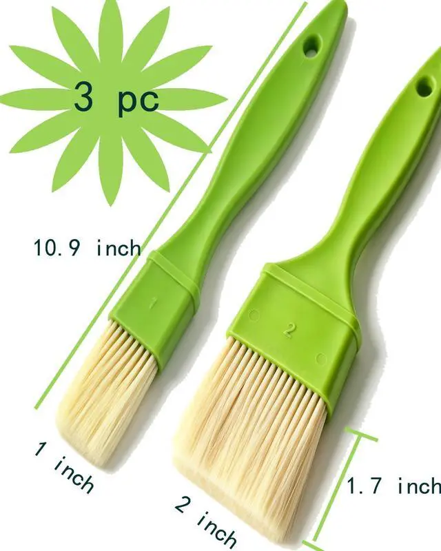 Alt view image 4 of 7 - Pastry Brush-Basting Brush Food Grade for Cooking Baking BBQ | Heat Resistant Baster Brush, Non-Shed, Easy to Clean & Use, Dishwasher Safe, Ideal for Butter Oil Marinade Sauce 1 & 2 Inch