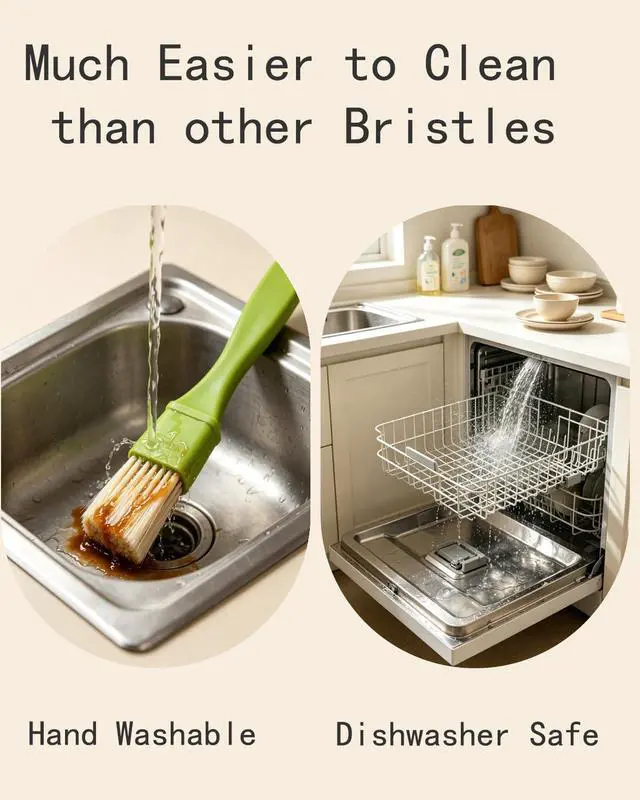 Alt view image 5 of 7 - Pastry Brush-Basting Brush Food Grade for Cooking Baking BBQ | Heat Resistant Baster Brush, Non-Shed, Easy to Clean & Use, Dishwasher Safe, Ideal for Butter Oil Marinade Sauce 1 & 2 Inch