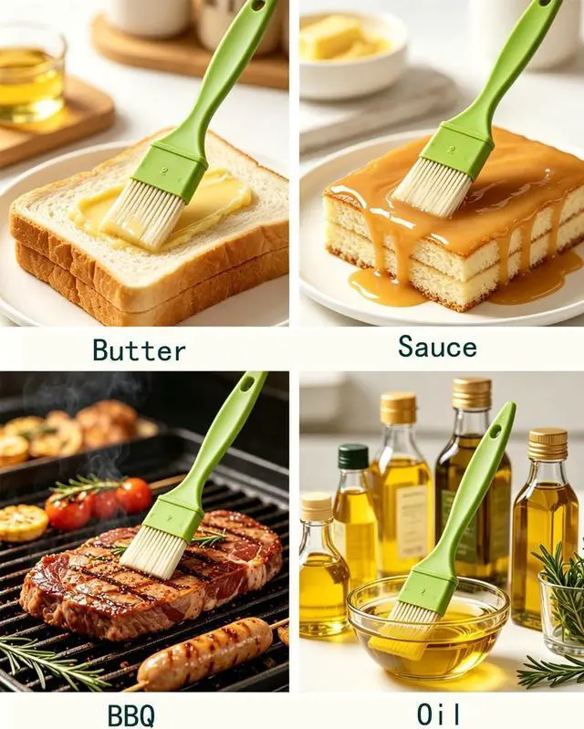 Alt view image 7 of 7 - Pastry Brush-Basting Brush Food Grade for Cooking Baking BBQ | Heat Resistant Baster Brush, Non-Shed, Easy to Clean & Use, Dishwasher Safe, Ideal for Butter Oil Marinade Sauce 1 & 2 Inch
