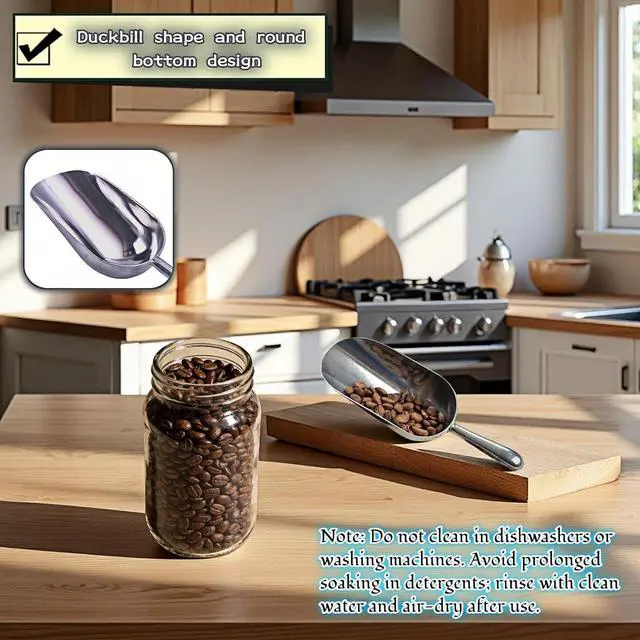 Alt view image 7 of 7 - Heavy Duty Cast Aluminum Ice Scoop with Ergonomic S-Curve Handle, Food Grade Rust-Resistant Kitchen Utility Scoop for Ice, Coffee, Popcorn, Flour, Sugar, Commercial Grade (M(12oz))