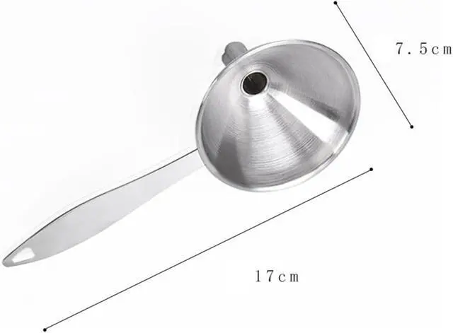 Alt view image 2 of 6 - Stainless Steel Kitchen Funnels with Cleaning Brushes Small Funnels for Filling Bottles Mini Funnel Set for Liquid Oil Powder Spice Transfer Durable Metal Funnel Tools