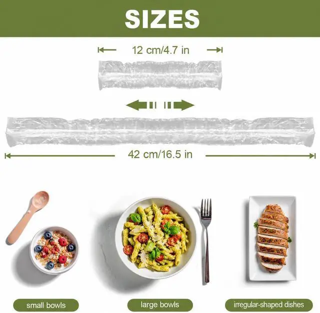 Alt view image 2 of 7 - 300PCS Bowl Covers for Bread Proofing QUINGLU Elastic Plastic Food Covers, BPA-Free Reusable Disposable Wraps, Thickened Shower Caps for Bowls, Plates, fruit, Leftovers & Outdoor Picnics