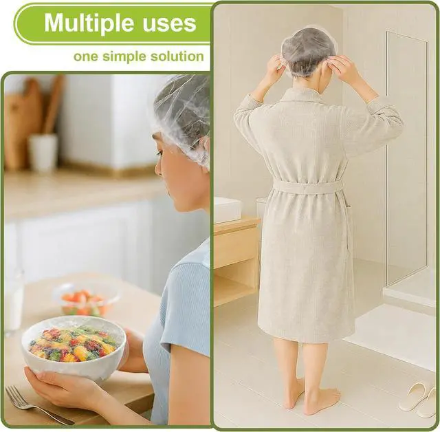 Alt view image 7 of 7 - 300PCS Bowl Covers for Bread Proofing QUINGLU Elastic Plastic Food Covers, BPA-Free Reusable Disposable Wraps, Thickened Shower Caps for Bowls, Plates, fruit, Leftovers & Outdoor Picnics
