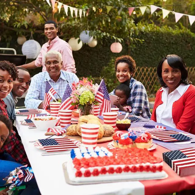 Alt view image 6 of 7 - Quera 60 Pack 4th of July Paper Napkins Patriotic American Flag Disposable Napkins 6.5'' X 6.5'' Stars And Stripes Cocktail Beverage Napkins Independence Day Home Kitchen Dinner Party Supplies