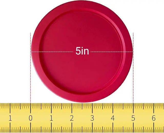 Alt view image 2 of 3 - Replacement Lids fits Pyrex 2-Cup Glass Food Storage Container Bowls, 5-Inch Plastic Round Lids Covers for Pyrex 7200-PC, Airtight & Leakproof (1-Pack, Red)