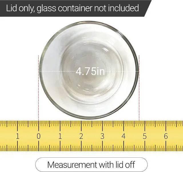 Alt view image 3 of 3 - Replacement Lids fits Pyrex 2-Cup Glass Food Storage Container Bowls, 5-Inch Plastic Round Lids Covers for Pyrex 7200-PC, Airtight & Leakproof (1-Pack, Red)