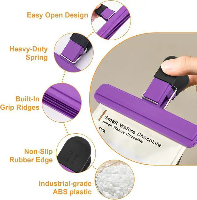 Alt view image 3 of 7 - 11 Pcs Heavy Duty Chip Clips, Bag Clips | Snack Clips, Heavy Duty Sealing Clips for Other Food Bags, for Home, Office, Kitchen, Pantry & More