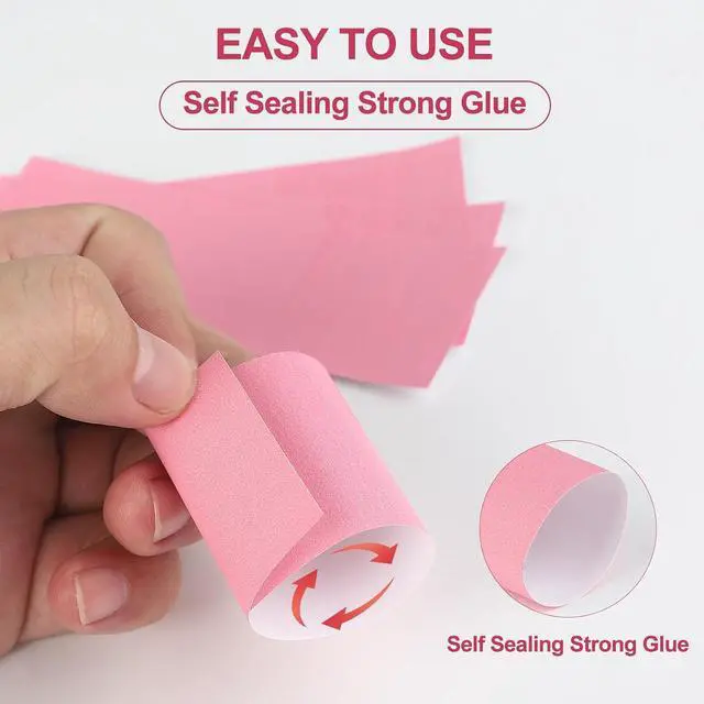 Alt view image 5 of 7 - Germiwipe 500 Pcs Self-Adhesive Napkin Bands (Pink) | Disposable Paper Napkin Rings for Wrapping Silverware Baby Shower, Birthday & Bridal Shower