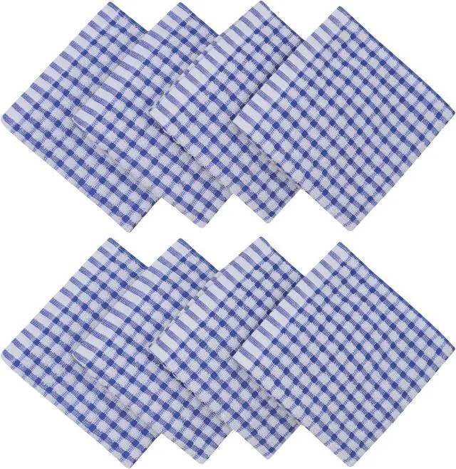 Alt view image 2 of 7 - Cotton Dish Rags Dish Cloths For Washing Dishes, 8Pack,11.8x11.8, Blue | Terry Cloth Wash Rags For Cleaning House, Light Dish Towels Tor Kitchen Drying Dishes, Soft Kitchen Washcloths