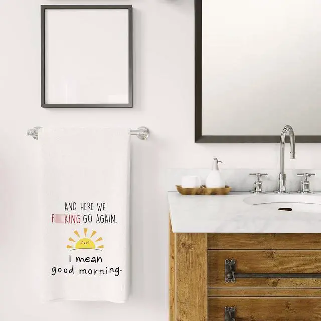 Alt view image 4 of 7 - WFSM Funny Kitchen Towels 16x24 - Funny Dish Towels for Kitchen, Adult Humor, Sarcastic Gifts, Bathroom Decor, Good Morning Sunshine Hand Towels