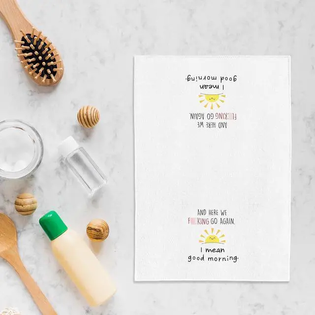 Alt view image 6 of 7 - WFSM Funny Kitchen Towels 16x24 - Funny Dish Towels for Kitchen, Adult Humor, Sarcastic Gifts, Bathroom Decor, Good Morning Sunshine Hand Towels