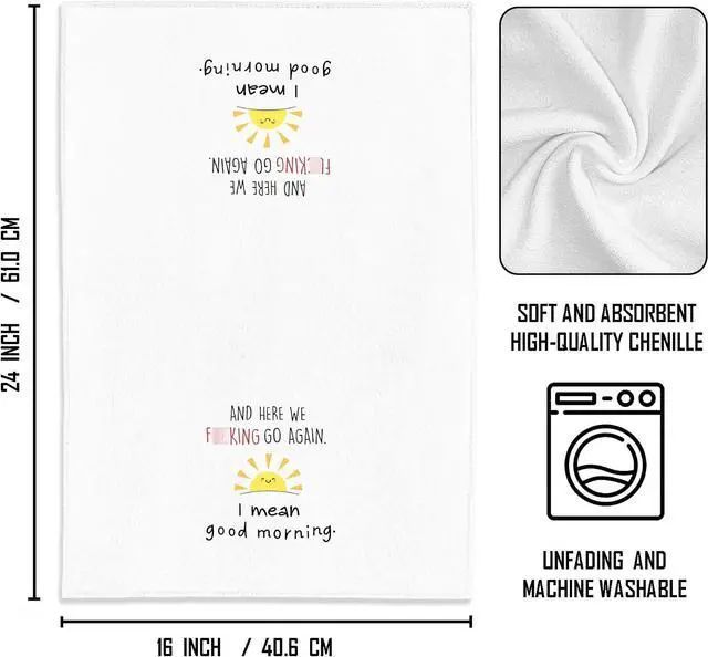 Alt view image 7 of 7 - WFSM Funny Kitchen Towels 16x24 - Funny Dish Towels for Kitchen, Adult Humor, Sarcastic Gifts, Bathroom Decor, Good Morning Sunshine Hand Towels
