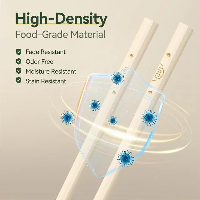Alt view image 3 of 7 - 5 Pairs Fiberglass Chopsticks Reusable | Dishwasher Safe | BPA-free | Non-slip Chop Sticks Set - 9.45in