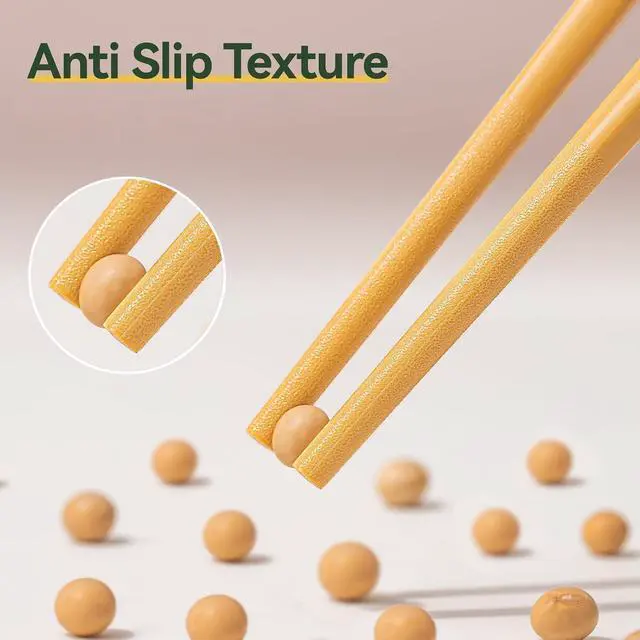 Alt view image 5 of 7 - 5 Pairs Fiberglass Chopsticks Reusable | Dishwasher Safe | BPA-free | Non-slip Chop Sticks Set - 9.45in
