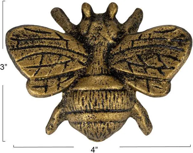 Alt view image 2 of 7 - Creative Co-Op Distressed Cast Metal Bee Bottle Opener, Gold