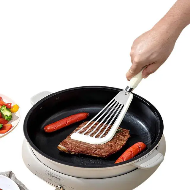 Alt view image 3 of 7 - Silicone Fish Spatula|Heat Resistant Silicone Edge Stainless Steel for Cooking Slotted Turner|Perfect for Frying for Fish, Eggs Pancakes, steak.
