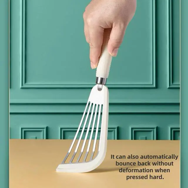 Alt view image 7 of 7 - Silicone Fish Spatula|Heat Resistant Silicone Edge Stainless Steel for Cooking Slotted Turner|Perfect for Frying for Fish, Eggs Pancakes, steak.
