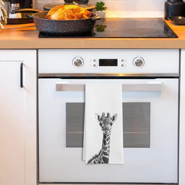 Alt view image 2 of 7 - Giraffe Gifts Kitchen Towels, Giraffe Bathroom Decor, Giraffes Gifts for Women Men, Giraffes Dish Towel for Kitchen, Calf Decorative Hand Towels for Toddler Kids Bathroom Decor, 16x24 in