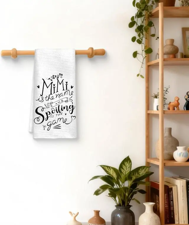 Alt view image 2 of 6 - Mimi Gifts Kitchen Towels, Mimi Gifts for Grandma Dish Towels, Gifts for Mimi Grandma Hand Towels for Bathroom, Mimi Gifts from Grandkids, 16x24 Inches