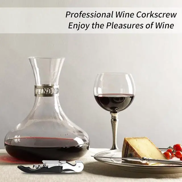 Alt view image 2 of 7 - 2 PCS Waiter Corkscrew Wine Opener,2.47 oz Heavy Duty Wine Keys | 70g (2.47 oz) Wine Bottle Opener,Stainless Steel Double Hinged Wine Key for Serves,Bartenders (Black)
