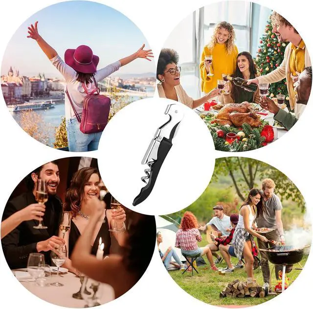 Alt view image 6 of 7 - 2 PCS Waiter Corkscrew Wine Opener,2.47 oz Heavy Duty Wine Keys | 70g (2.47 oz) Wine Bottle Opener,Stainless Steel Double Hinged Wine Key for Serves,Bartenders (Black)