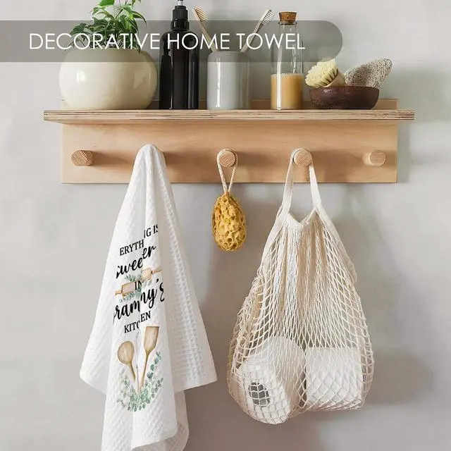 Alt view image 5 of 7 - Grammy Gifts Kitchen Towel, Everything is Sweeter in Grammy's Kitchen Family Thank You Gifts, Grandma Grandmother Dish Towels Dishcloths Tea Towels Hand Towel for Bathroom 16x24