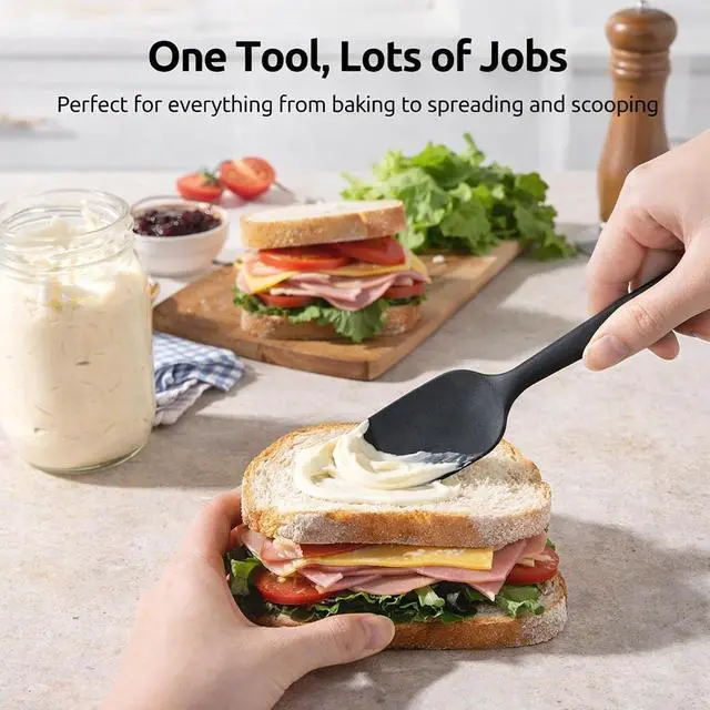 Alt view image 3 of 7 - For OXO Spatula, 6-Piece Silicone Rubber Spatula Set, Heat-Resistant Flexible Scrapers for Nonstick Cookware, Cooking Utensils Set for Mixing, Baking & Cooking, Dishwasher Safe