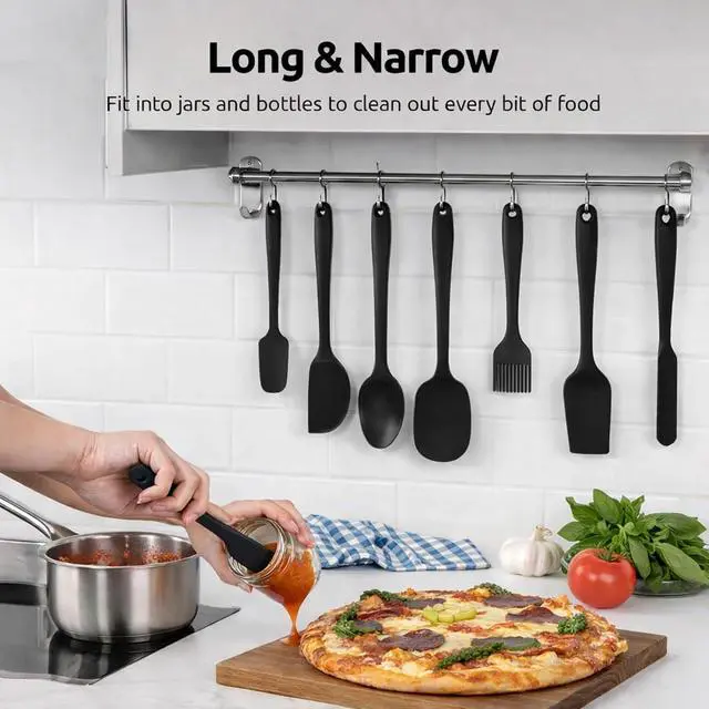 Alt view image 4 of 7 - For OXO Spatula, 6-Piece Silicone Rubber Spatula Set, Heat-Resistant Flexible Scrapers for Nonstick Cookware, Cooking Utensils Set for Mixing, Baking & Cooking, Dishwasher Safe