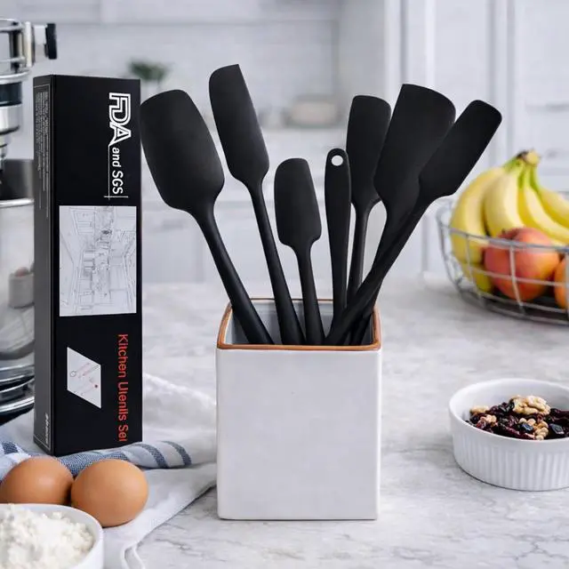 Alt view image 7 of 7 - For OXO Spatula, 6-Piece Silicone Rubber Spatula Set, Heat-Resistant Flexible Scrapers for Nonstick Cookware, Cooking Utensils Set for Mixing, Baking & Cooking, Dishwasher Safe