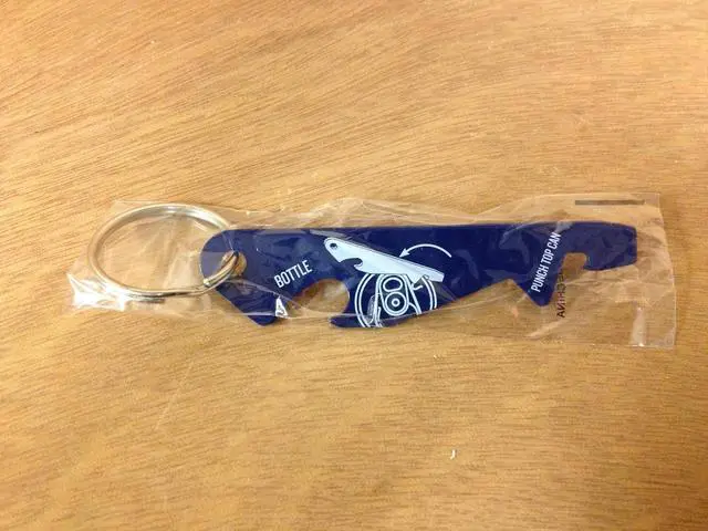 Alt view image 2 of 2 - Miller Lite Beer Punch Top Bottle Opener Key Chain.