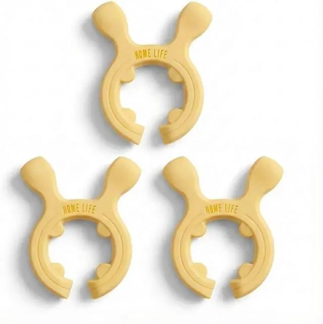 Main image of 3-Pack Deer Antler Silicone Spoon Rest - 2-in-1 Clip-On Pot Handle Holder & Boil Over Guard, Heat Resistant Utensil Rest for Stovetop - Kitchen Gadget Gift Set (Yellow 3PCS)