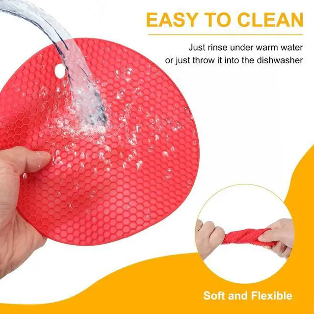 Alt view image 3 of 5 - uxcell 3pcs Silicone Jar Opener Pads 7" Non-Slip Coasters Orange/Blue/Gray | Jar Grippers Pad,Multipurpose Round Bottle Lid Can Opener for Weak Hands Seniors