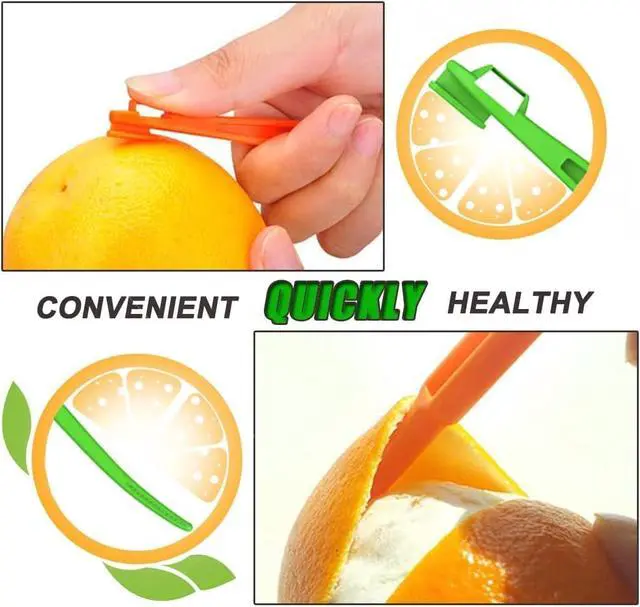Alt view image 3 of 7 - Orange Citrus Peelers Citrus Lemon Citrus Peel Cutter Plastic Easy Slicer Cutter Peeler Remover Opener Kitchen Accessories Knife Cooking Tool Kitchen Gadget (4 Pack)