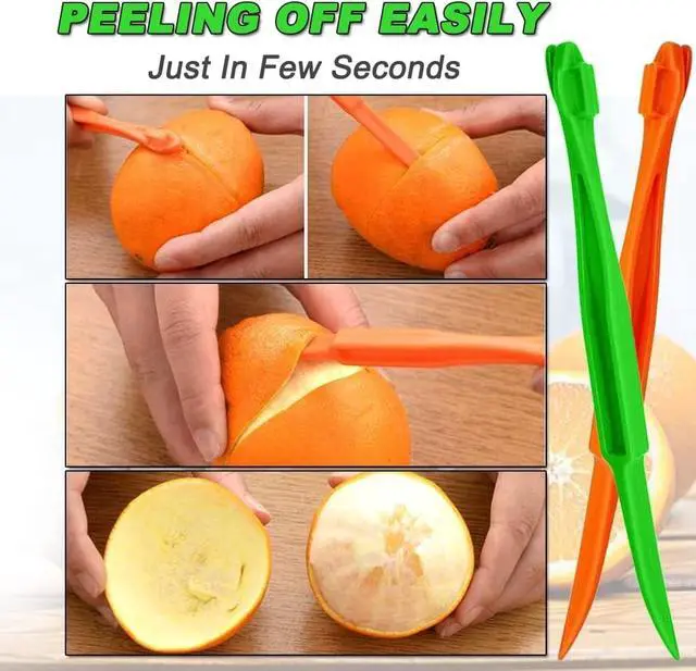 Alt view image 5 of 7 - Orange Citrus Peelers Citrus Lemon Citrus Peel Cutter Plastic Easy Slicer Cutter Peeler Remover Opener Kitchen Accessories Knife Cooking Tool Kitchen Gadget (4 Pack)