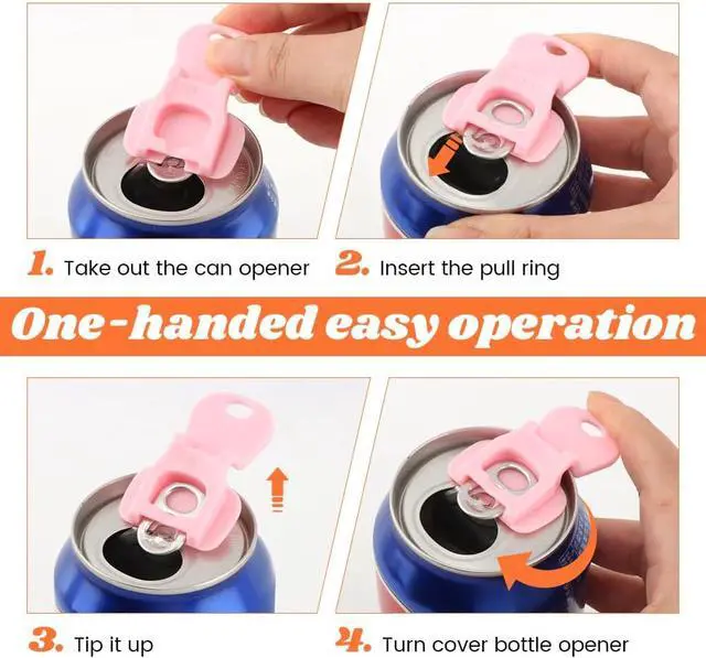 Alt view image 3 of 7 - 16PCS Easy Tab Opener & Drink Protector Reusable Soda Can Opener | Can Tab Lifters,Complete Cover Easy Tab Openers Drink Can Protector Cap for Soda Coke Beer