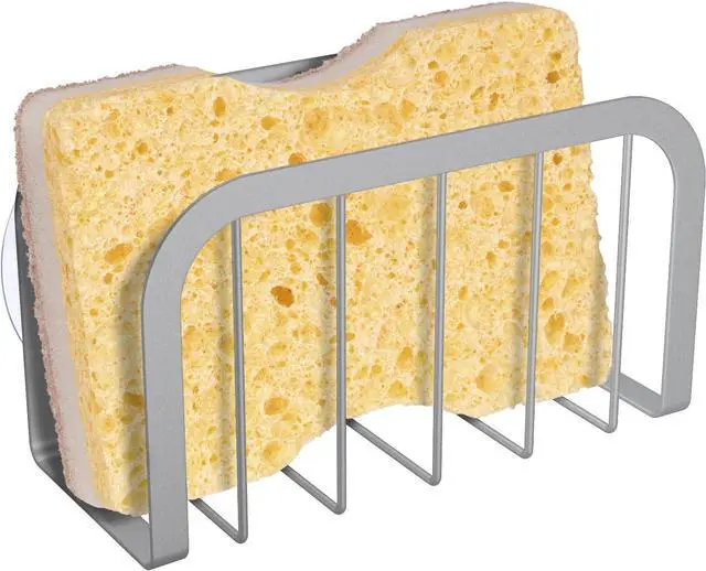 Main image of HLOOL Sponge Holder for Kitchen Sink, Kitchen Sponge Holder, Sink Caddy for Sponges, Scrubbers, Soap(Silver)