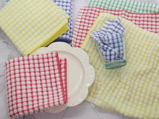 Alt view image 7 of 7 - Cotton Dish Rags Dish Cloths For Washing Dishes, 8Pack,11.8x11.8, Blue | Terry Cloth Wash Rags For Cleaning House, Light Dish Towels Tor Kitchen Drying Dishes, Soft Kitchen Washcloths