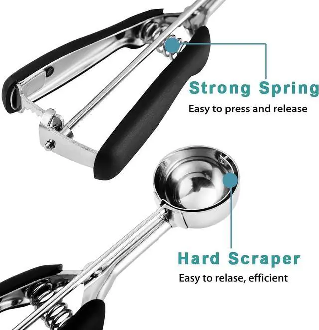 Alt view image 3 of 7 - HOMURE H Cookie Scoop 2 Tablespoon, Size #40 Cookie Dough Scoop, 2 Tbsp/ 30 ml/ 1 oz Cookie Scoops for Baking, Spring-Loaded, 18/8 Stainless Steel, Comfortable Grip