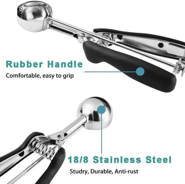 Alt view image 4 of 7 - HOMURE H Cookie Scoop 2 Tablespoon, Size #40 Cookie Dough Scoop, 2 Tbsp/ 30 ml/ 1 oz Cookie Scoops for Baking, Spring-Loaded, 18/8 Stainless Steel, Comfortable Grip