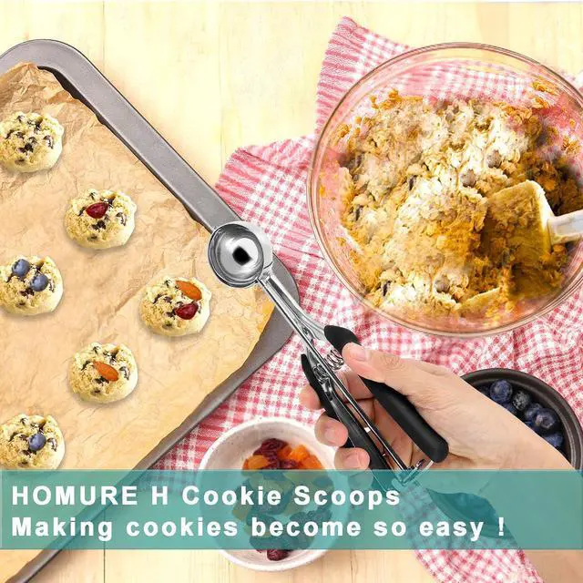 Alt view image 5 of 7 - HOMURE H Cookie Scoop 2 Tablespoon, Size #40 Cookie Dough Scoop, 2 Tbsp/ 30 ml/ 1 oz Cookie Scoops for Baking, Spring-Loaded, 18/8 Stainless Steel, Comfortable Grip