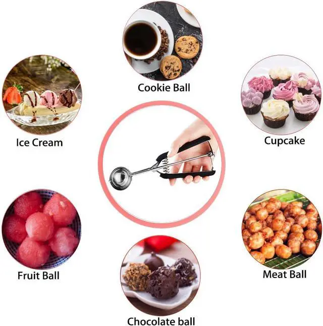 Alt view image 6 of 7 - HOMURE H Cookie Scoop 2 Tablespoon, Size #40 Cookie Dough Scoop, 2 Tbsp/ 30 ml/ 1 oz Cookie Scoops for Baking, Spring-Loaded, 18/8 Stainless Steel, Comfortable Grip
