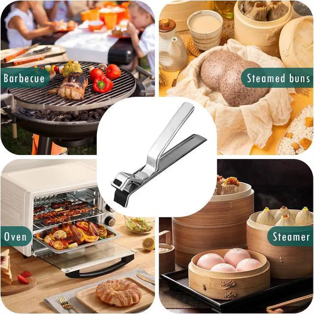 Alt view image 5 of 7 - 2PCS Stainless Steel Hot Plate Gripper Clips - Multi-Purpose Hot Bowl Dish Plate Gripper Clips Tongs Clamp Holder for Oven, Air Fryer, Steamer, Pots & Bowls, Non-Slip Design