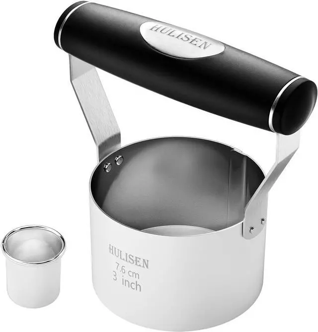 Main image of HULISEN 3" Round Biscuit Cutter, Stainless Steel Cookie Cutter with Handle | Ergonomic Rubber Grip, Extra 1 inch Cutter Included, Dishwasher Safe, Baking Beginner Friendly, Gift-Ready Packaging