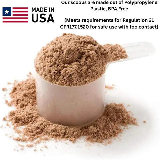Alt view image 3 of 7 - Plastic Measuring Scoop, (148 cc | .625 Cup | 5 oz. | 148 mL) Long Handle Spoons for Powders, Granules, Coffee, Pet Food, Baking Supplies, Protein and Other Dry Goods, BPA Free (Set of 1)